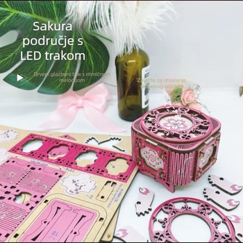 Tanabata drvena DIY mehanička kutija za naušnice – ručno izrađena kutija za dar za prijatelje i partnere