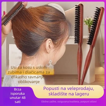 Četka za kosu s tri reda dlaka divljači za stiliziranje i večernje frizure