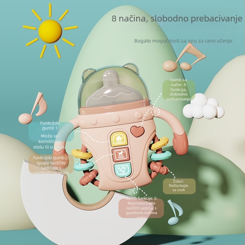 Rani obrazovni stroj-igračka priča s bljeskanjem svjetla, glazbom i zveketom - plastična, napajanje baterijama, za djecu od 0 do 3 godine