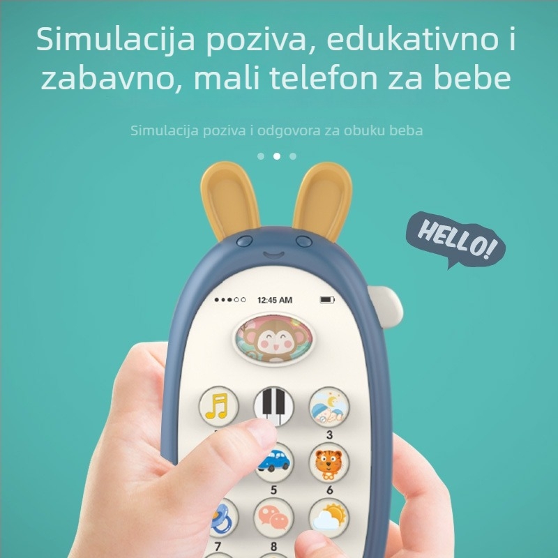 Stroj priča za rano obrazovanje s motivom zeca - električni, roditelj-dijete igranje, glazbena igračka, plastična, na baterije