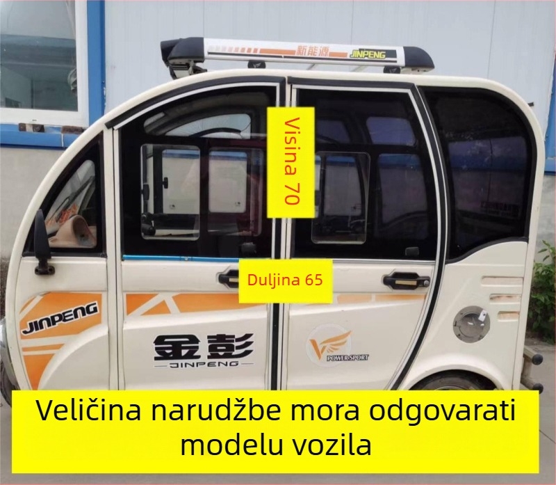 Zatvorena zavjesa za sunce za električne kolica za starije osobe, mreža protiv komaraca i peludi – za modele s tri ili četiri kotača