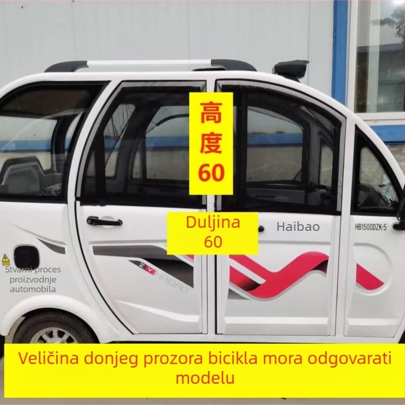 Zatvorena zavjesa za sunce za električne kolica za starije osobe, mreža protiv komaraca i peludi – za modele s tri ili četiri kotača
