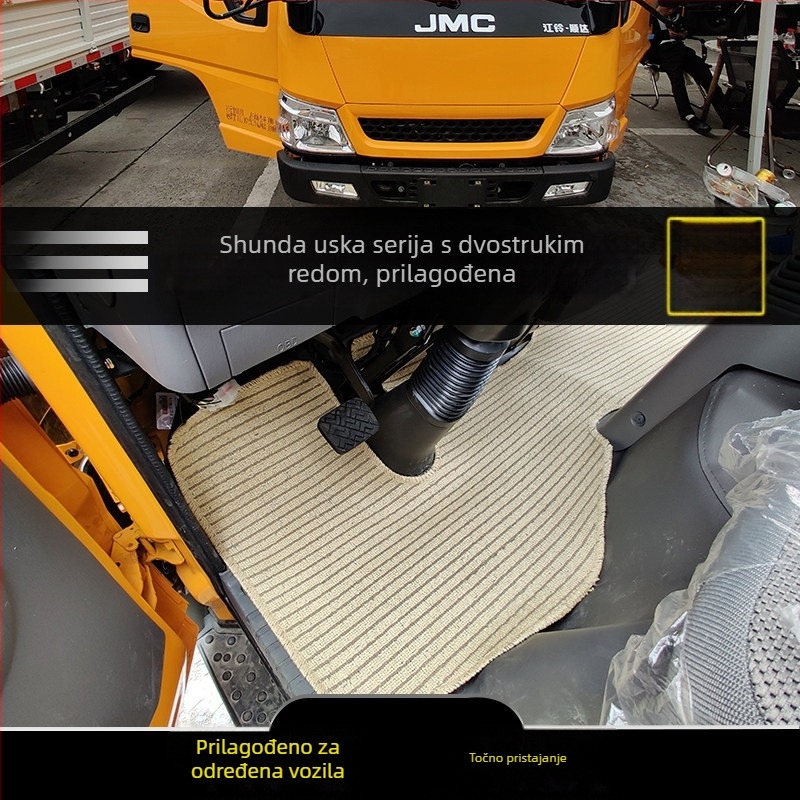 Podne prostirke za kamion s žičnim petljama i kožnim panelima, PVC površina, s logotipom, za Ford