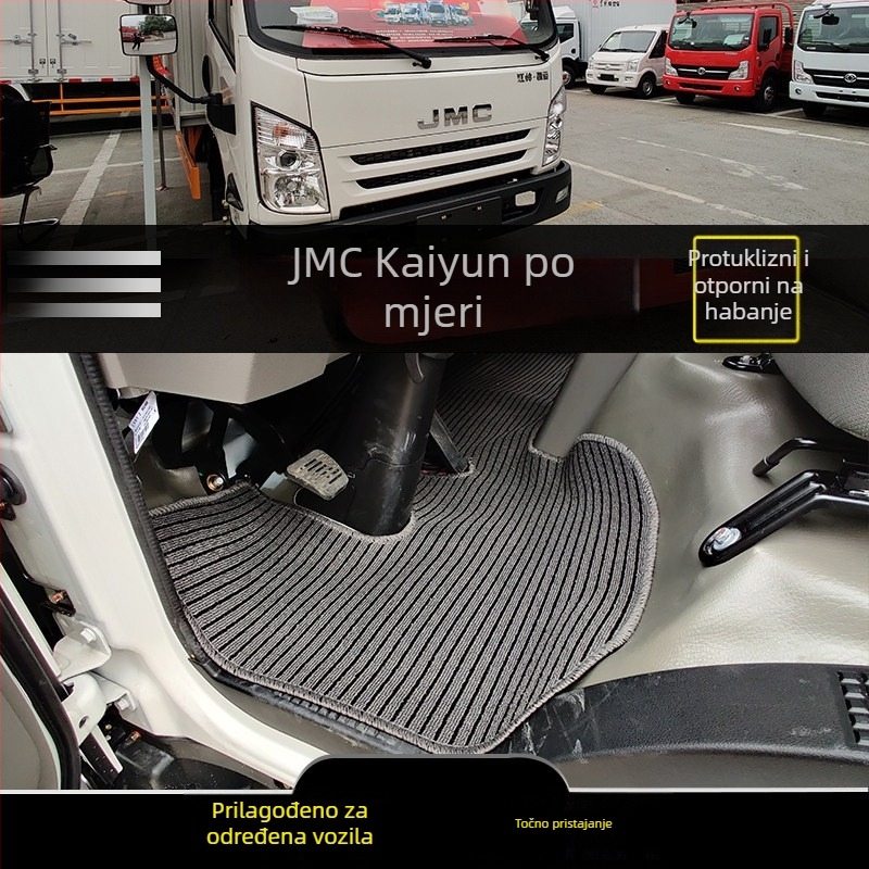 Podne prostirke za kamion s žičnim petljama i kožnim panelima, PVC površina, s logotipom, za Ford
