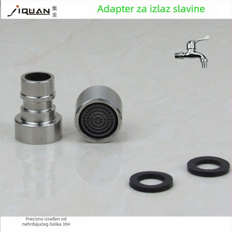 Adapter za vodu perilice – nehrđajući čelik, gumena podloška, vodovodni interfejs, dijelovi za popravak prekidača, moderni minimalistički dizajn