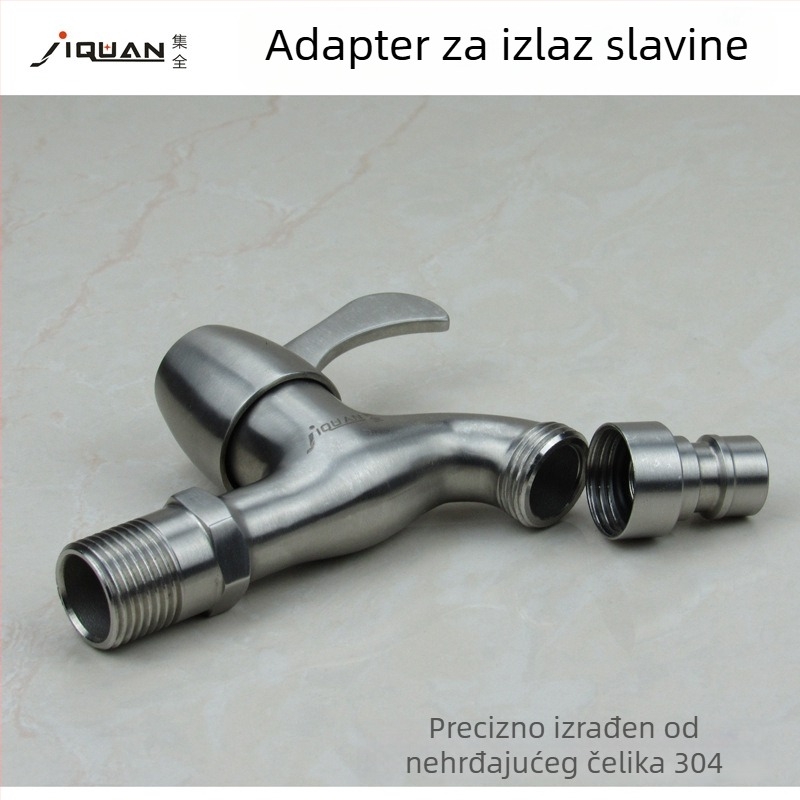 Adapter za vodu perilice – nehrđajući čelik, gumena podloška, vodovodni interfejs, dijelovi za popravak prekidača, moderni minimalistički dizajn