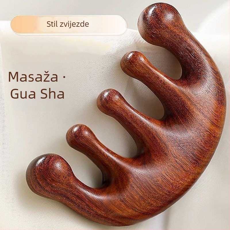 Četka za masažu s izgledom drveta, višefunkcionalna s pet zuba (ovalni oblik, plastična konstrukcija, debljina 2 cm, šifra ams-001)