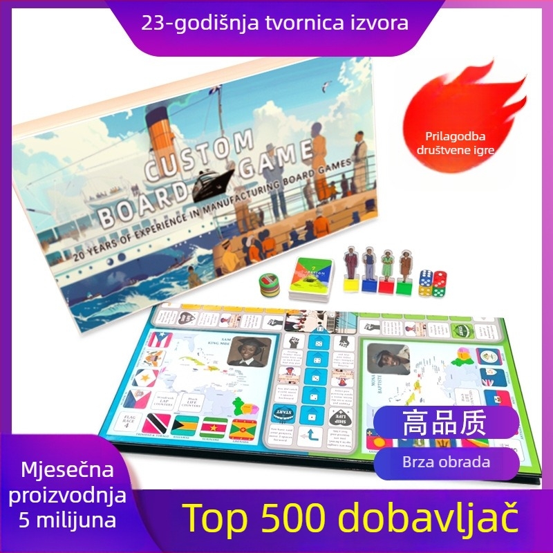 Prilagođena društvena igra – Moritomo premazani papir, prilagođavanje stolne igre, razvoj inteligencije i interakcija roditelj-dijete, uzrast 7–14 godina