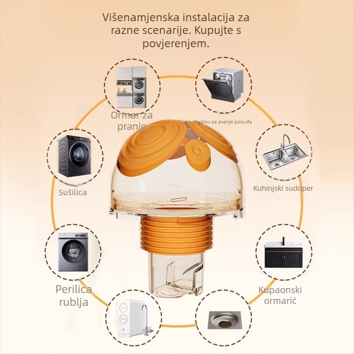 Trostruki spoj za odvodnu cijev perilice rublja – ABS materijal, Riverside, šifra 4567, 1:2 razdjelnik