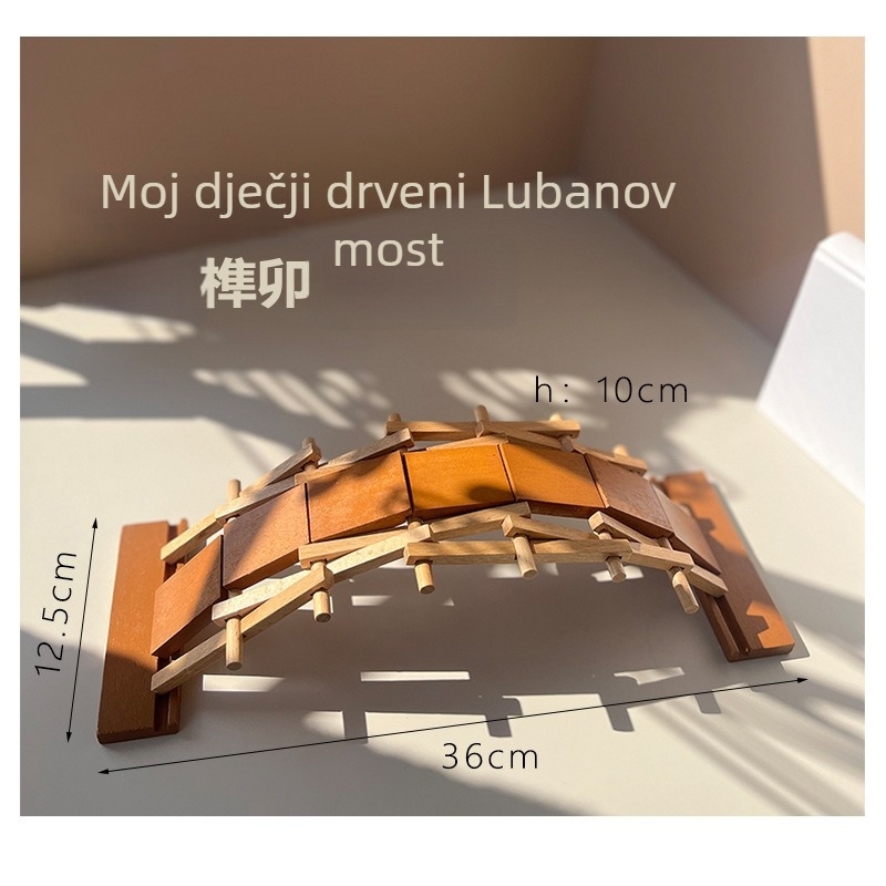 Kongming-Luban drveni puzzle-ključ, 10-dijelni bukovo drvo za kognitivni razvoj, uzrast 7–14, Ding Ci