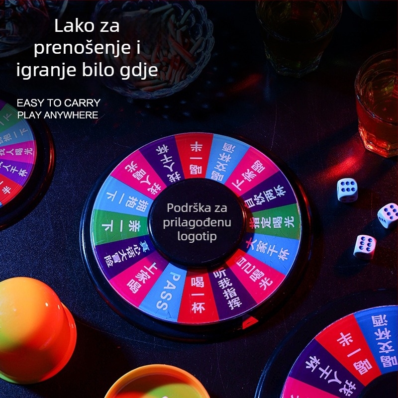 Akrilni okretni točak za piće za bar i KTV — interaktivna zabavna igra za uzrast 15+, pogodna za šah i karte
