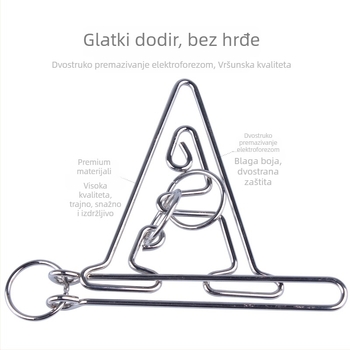 Kovinski glavolom s pet lanaca – edukativna igra za djecu 7–14 godina (Kongming-brava)