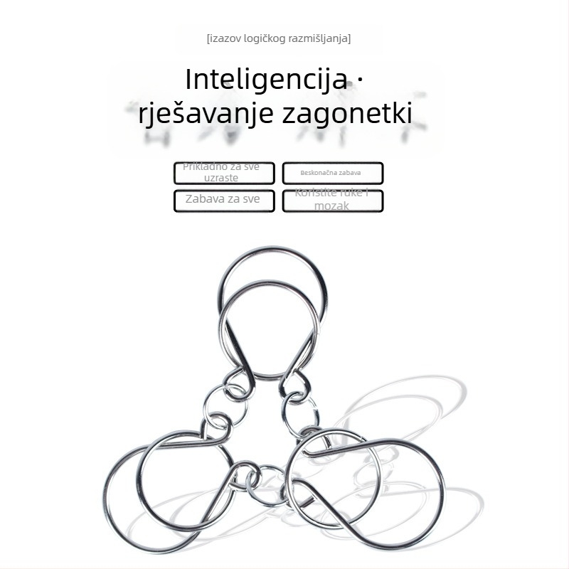 Čelična slagalica s devet lanaca: 12-djelni set, za uzrast 4–6 godina, mogućnost prilagodbe logotipa