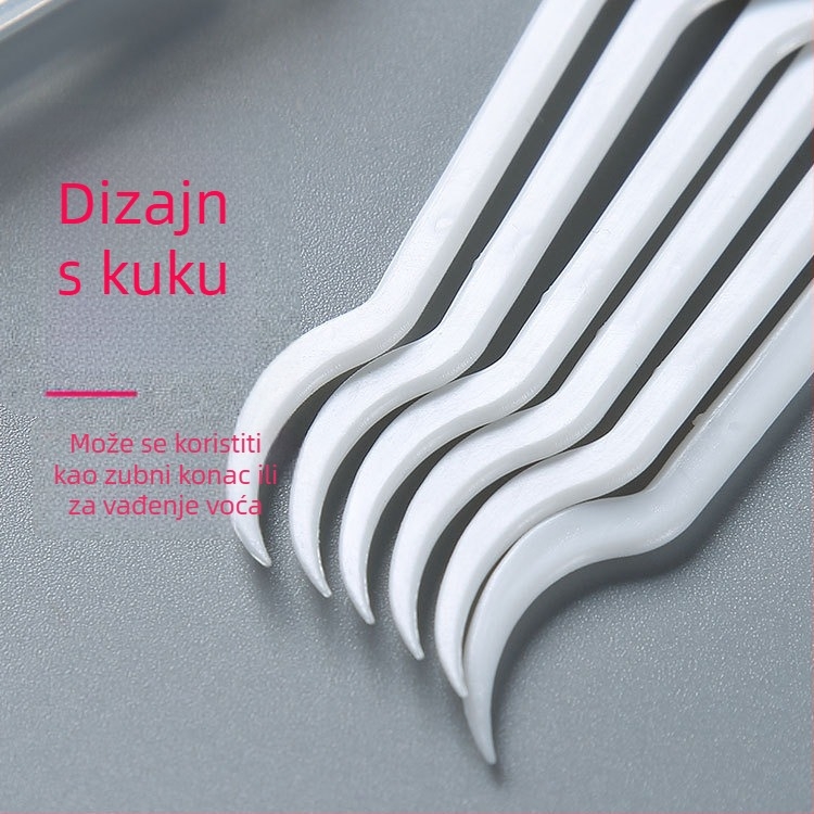 Healthy štapići za zubni konac, ultra tanki, jednokratni, obiteljsko pakiranje, 100 komada, dvije kutije, prijenosno
