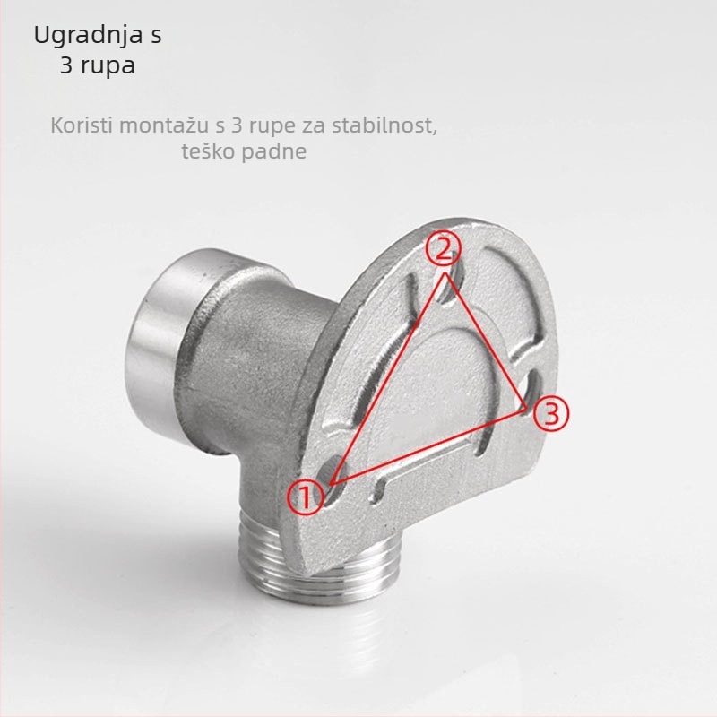 Tuš adapter od nehrđajućeg čelika 304, navoj 6-4, model YQ170018J, moderni minimalistički stil, montažna baza
