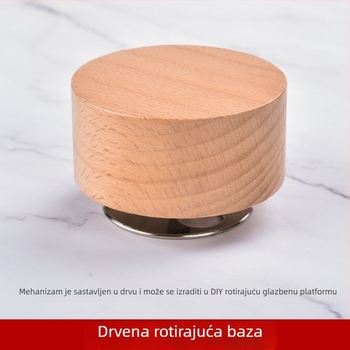 DIY mehanizam za glazbenu kutiju — rotirajući mehanički dio od cinkovog legura, drvena osnova, marka Jiyun