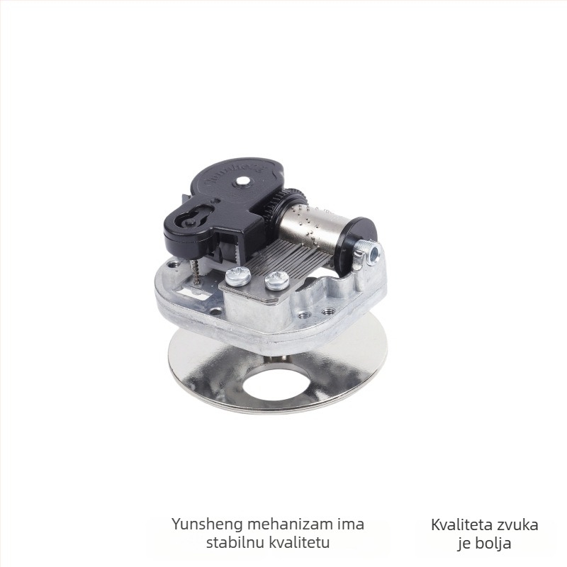 DIY mehanizam za glazbenu kutiju — rotirajući mehanički dio od cinkovog legura, drvena osnova, marka Jiyun