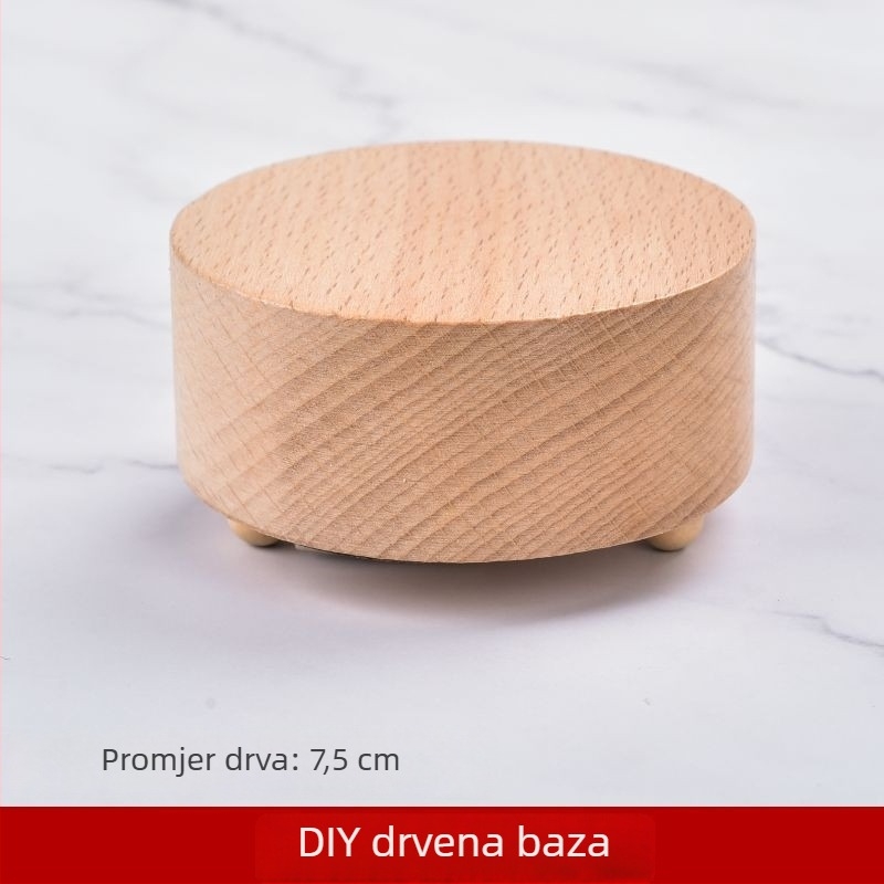 DIY mehanizam za glazbenu kutiju — rotirajući mehanički dio od cinkovog legura, drvena osnova, marka Jiyun