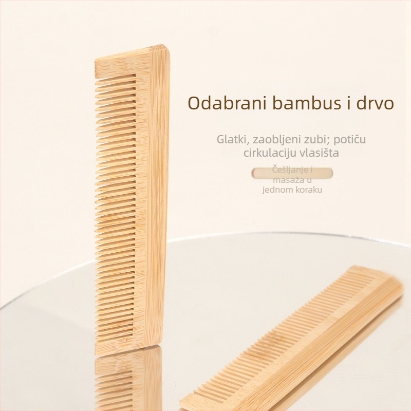 Čvrsti drveni barber češalj s zaobljenim zubima, nježan prema vlasištu. Značka: HUAXIN; Materijal: čvrsto drvo; Uvoz: Ne; Obrada/Prilagodba: Nijedna; Ovlaštena privatna marka: Da