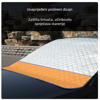 Pokrov kapote automobila zimi s magnetskim učvršćivanjem, produžena verzija, aluminijska folija, universalni model, teleskopska ugradnja