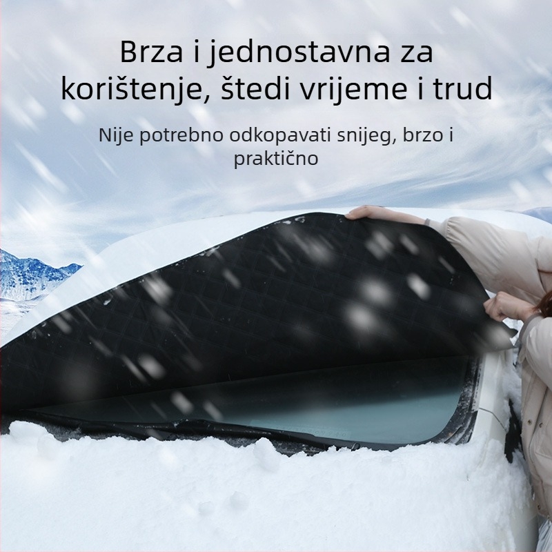 Pokrov kapote automobila zimi s magnetskim učvršćivanjem, produžena verzija, aluminijska folija, universalni model, teleskopska ugradnja