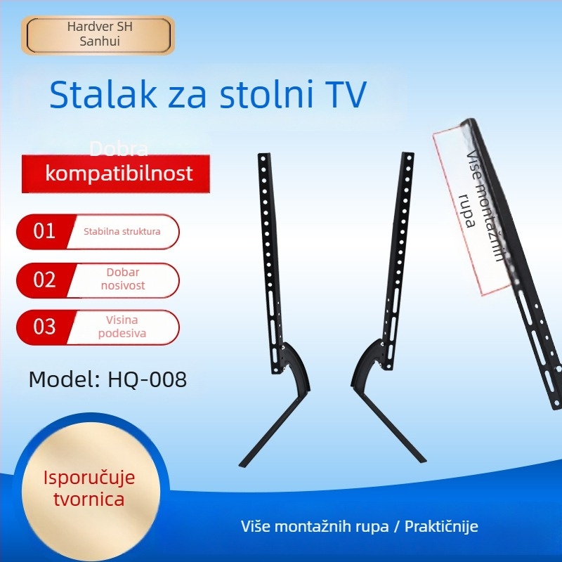 HQ-008 LCD TV stalak | Čelični nosač | Nosivost preko 15 kg | Mehaničko upravljanje | Nije namijenjeno za zidnu montažu