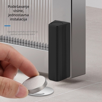 Podni magnetski držač vrata, model 2568, ABS + nehrđajući čelik, automatsko upravljanje, podna ugradnja, moderan dizajn