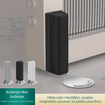 Podni magnetski držač vrata, model 2568, ABS + nehrđajući čelik, automatsko upravljanje, podna ugradnja, moderan dizajn