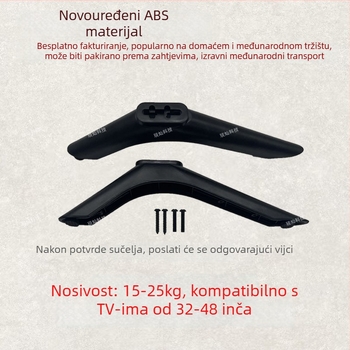 Univerzalni stolni držač TV bez bušenja za 32-43 inča LCD/Smart TV, materijal ABS/PC/Nylon, uključene vijčice