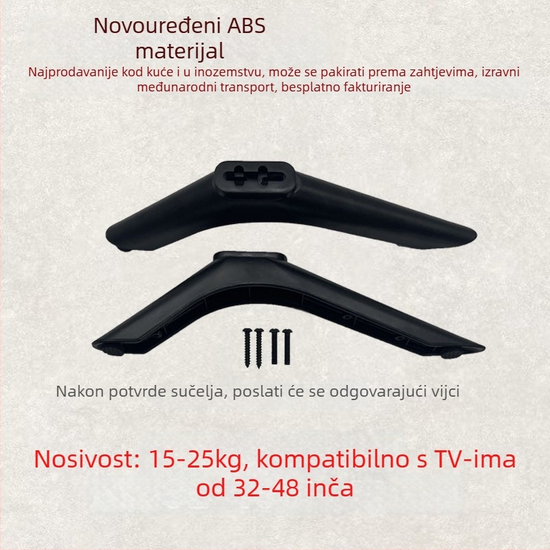 Univerzalni stolni držač TV bez bušenja za 32-43 inča LCD/Smart TV, materijal ABS/PC/Nylon, uključene vijčice