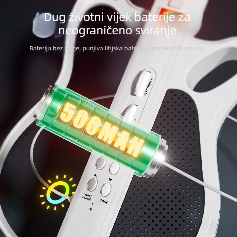 Električna gitara s inteligentnim pratnjom i automatskim akordiranjem za djecu, ABS, model ES200-1, pakiranje u šarenoj kutiji, uzrast 7–14 godina