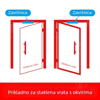 Stoper za staklena vrata XWD, aluminijska legura, jednosmjerni ublaživač udara za vanjska vrata