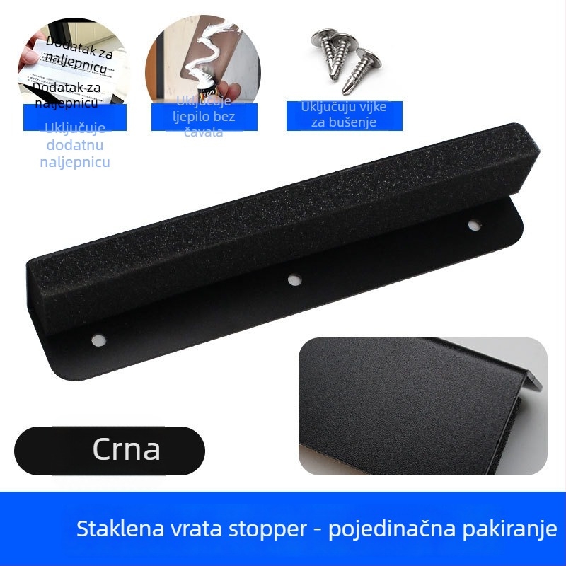 Stoper za staklena vrata XWD, aluminijska legura, jednosmjerni ublaživač udara za vanjska vrata