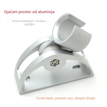 Držač tuša od svemirskog aluminija s polukružnim oblikom, prilagodljiv držač mlaznice