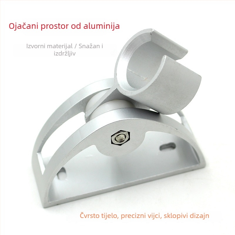 Držač tuša od svemirskog aluminija s polukružnim oblikom, prilagodljiv držač mlaznice