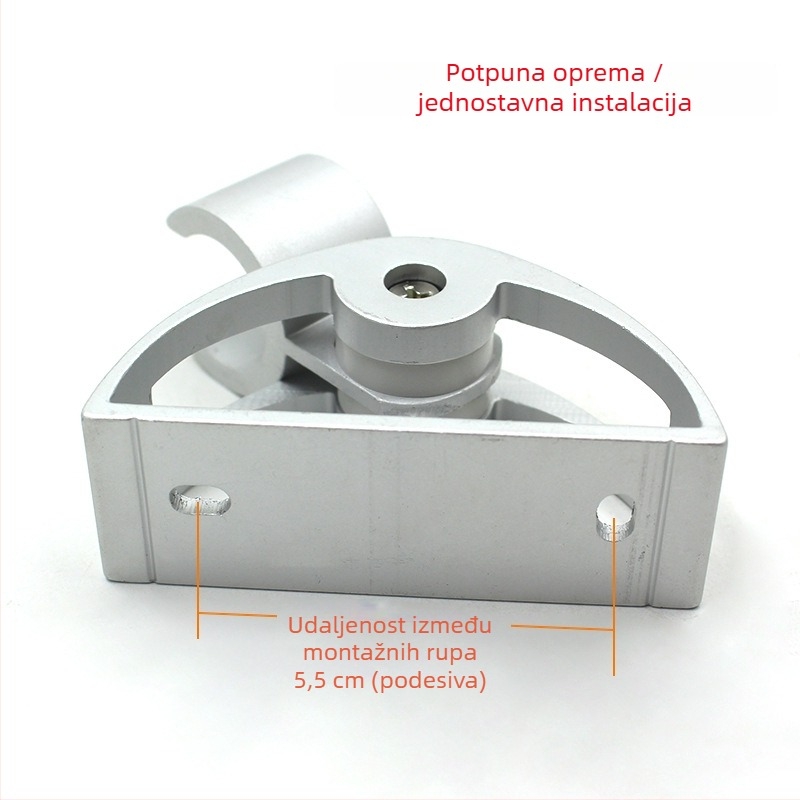 Držač tuša od svemirskog aluminija s polukružnim oblikom, prilagodljiv držač mlaznice