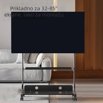 Stalak za televizor na podu, pomični, teleskopsko podešavanje visine, nosivost više od 15 kg