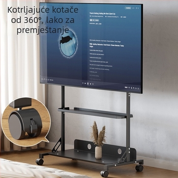 Stalak za televizor na podu, pomični, teleskopsko podešavanje visine, nosivost više od 15 kg