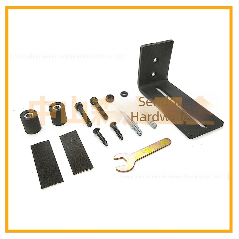 Hardver za vrata štale: čelik, mat crna završna obrada, model FL50503, osam u jednoj mogućnosti instalacije, kotačići s dvostrukom rupom