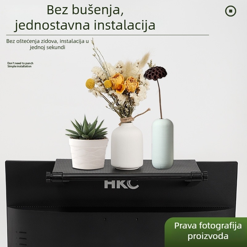 Stalak za zidni router i set-top kutiju, 5 polica, PP materijal, kuka za montažu, bez bušenja