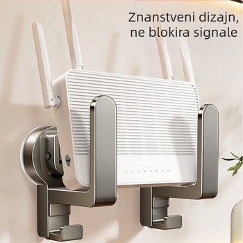 Zidni nosač za usmjerivač i modem sa vakuumskim držačem | plastika, nordijski stil, 1 razina, dnevni boravak
