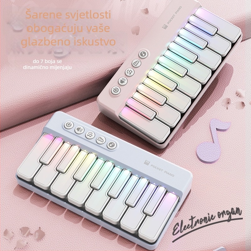 Elektronička klavijatura-igračka, ABS materijal, mini džepno piano s višefunkcionalnim značajkama, za bebe i djecu do 3 godine, unisex, 3C sigurnosna potvrda 2023152202046497