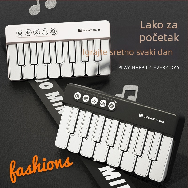 Elektronička klavijatura-igračka, ABS materijal, mini džepno piano s višefunkcionalnim značajkama, za bebe i djecu do 3 godine, unisex, 3C sigurnosna potvrda 2023152202046497