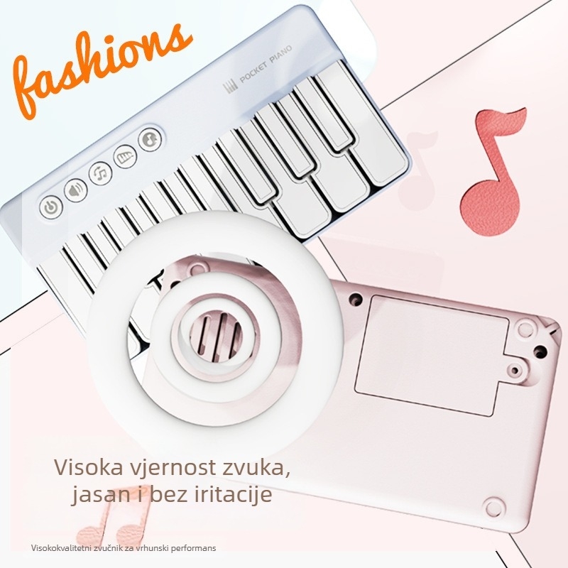 Elektronička klavijatura-igračka, ABS materijal, mini džepno piano s višefunkcionalnim značajkama, za bebe i djecu do 3 godine, unisex, 3C sigurnosna potvrda 2023152202046497