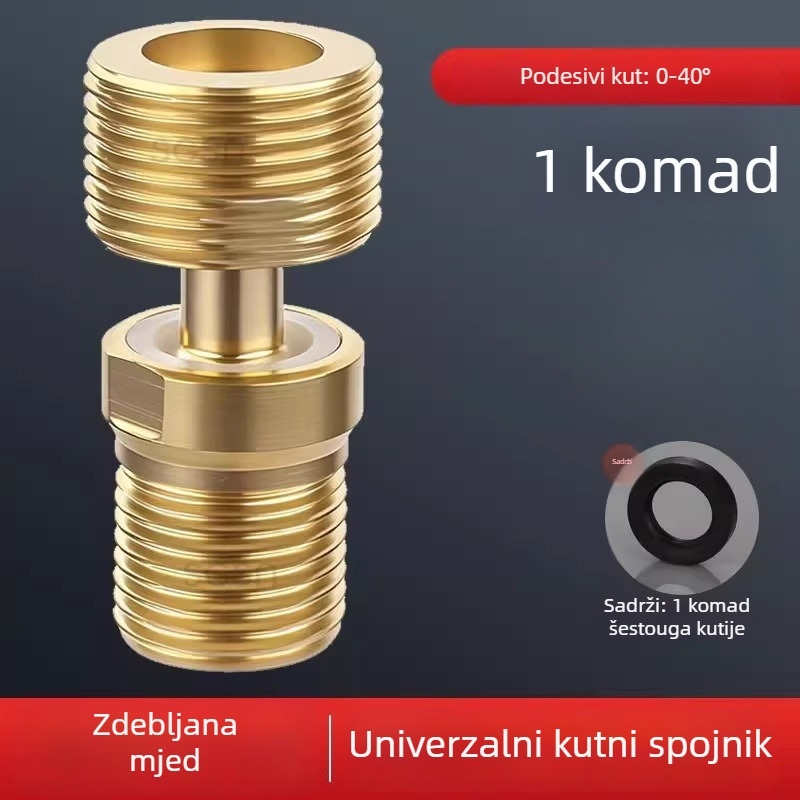Bakrena tuš slavina s podesivim ekscentričnim kutem i promjenljivim promjerom zavojne miješalice, nagnuti spoj