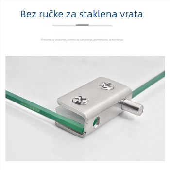 Asabie plastični i čelični držač vrata za staklene vitrine – nevidljivi udarac-povratnik s magnetskim opružnim mehanizmom, unutarnja uporaba, moderan minimalistički dizajn, jednostavan i dvostruki dodir