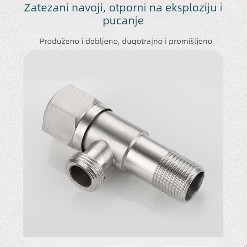 Ugradni ventil od 304 nerđajućeg čelika trokutastog oblika za dovod tople i hladne vode, model H8801, otporan na visoke temperature, mogućnost prilagodbe