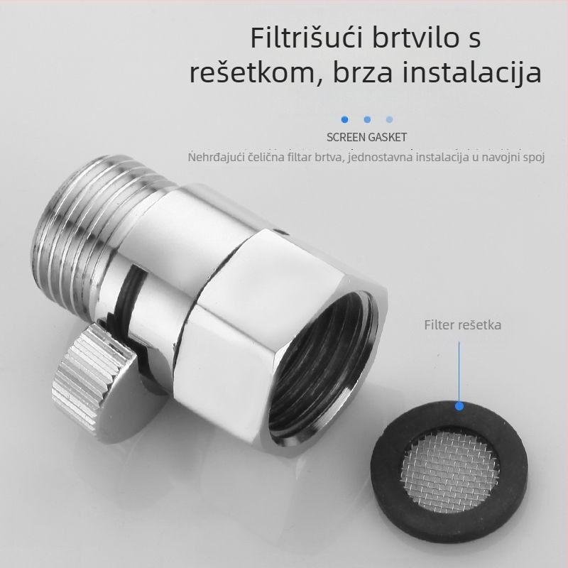 Ručni tuš s brzim prekidačem – unutarnje/vanjske priključke, bakar, moderni minimalistički stil