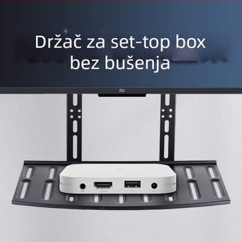 STB105 držač za TV set-top box, bez bušenja, visinski prilagodljiv, metalni nosač, nosivost 5-10 kg