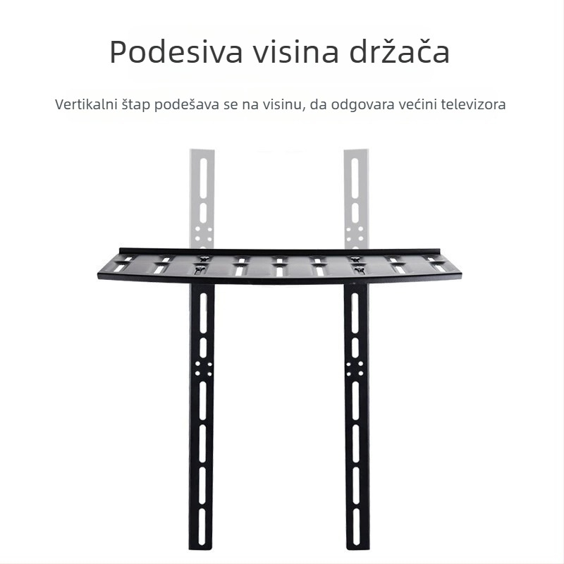 STB105 držač za TV set-top box, bez bušenja, visinski prilagodljiv, metalni nosač, nosivost 5-10 kg